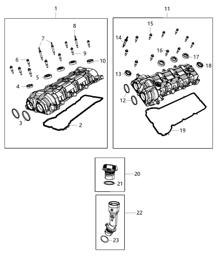 2021 Dodge Durango Cylinder Head Covers Diagram 1