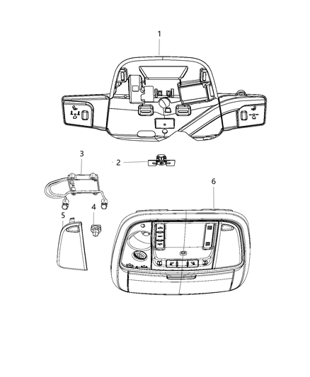 2020 Jeep Grand Cherokee Overhead Console Diagram