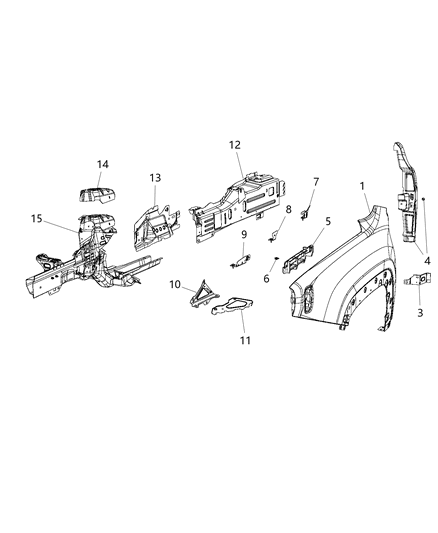 2018 Jeep Renegade Front Fender Diagram