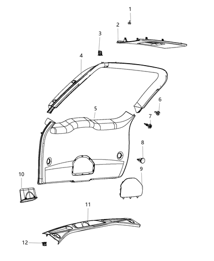 2021 Dodge Durango Liftgate Trim Panels And Scuff Plate Diagram