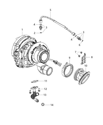 2020 Ram 4500 Turbocharger And Oil Hoses/Tubes Diagram