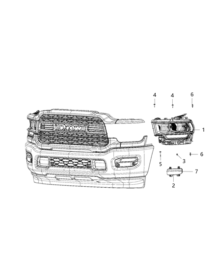 2020 Ram 5500 Lamps, Front Diagram 2