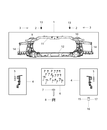 2018 Ram 1500 Radiator Support Diagram