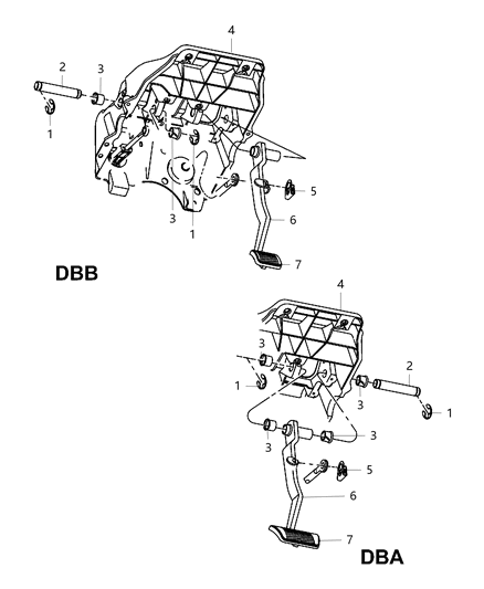 2019 Ram 3500 Pedal, Brake Diagram 1