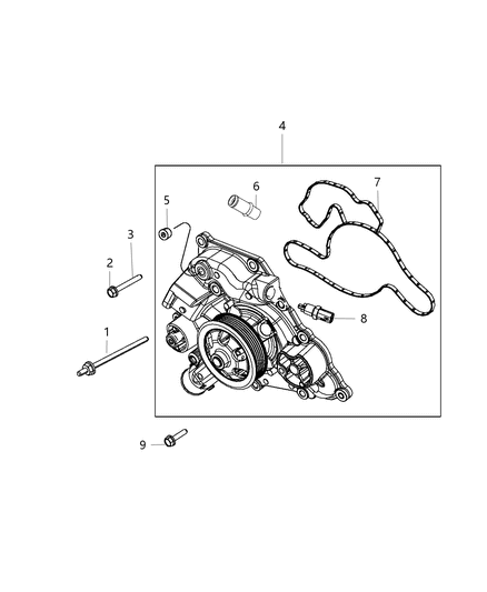 2021 Dodge Durango Water Pump & Related Parts Diagram 2