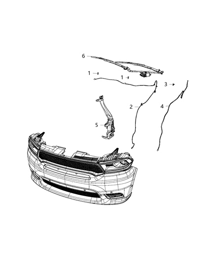 2021 Dodge Durango Washer System, Front Diagram