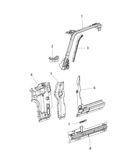 2021 Jeep Wrangler Front Aperture Panel Diagram 1