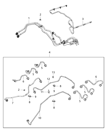 2020 Jeep Grand Cherokee Fuel Lines/Tubes And Related Parts Diagram 3