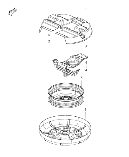 2020 Dodge Grand Caravan Spare Wheel Stowage Diagram