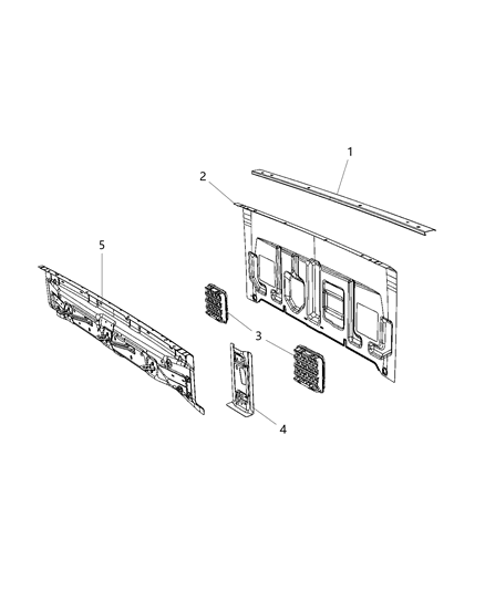 2021 Jeep Gladiator Aperture Panel And Pillar Supports - Cab Back Diagram