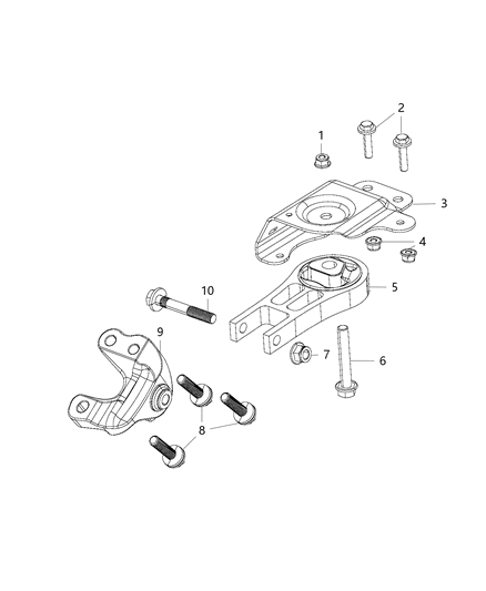 2017 Jeep Cherokee Engine Mounting Front / Rear Diagram 7