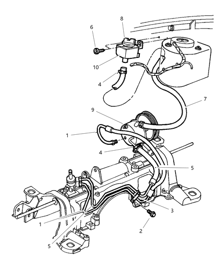 2000 Chrysler Grand Voyager Power Steering Hoses Diagram