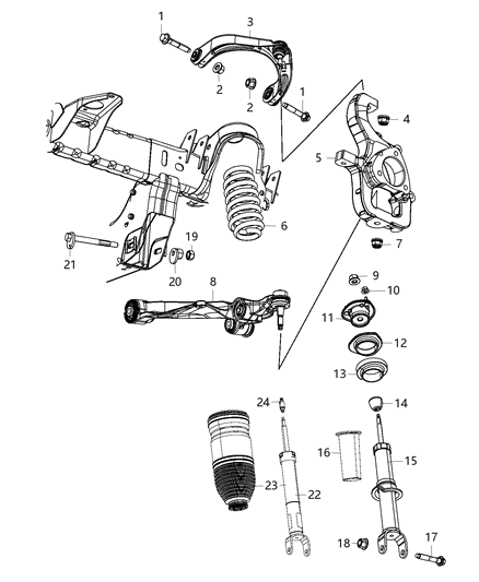 2021 Ram 1500 Spring-Front Coil Diagram for 68442793AB