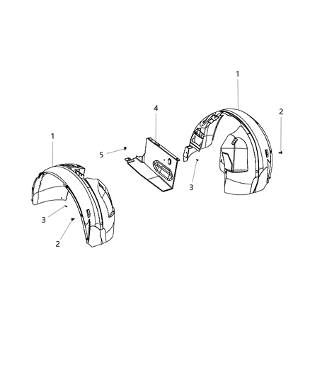 2020 Dodge Grand Caravan Front Fender Shields Diagram