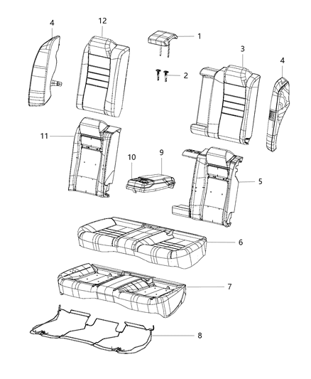 2015 Dodge Charger Rear Seat - Split Seat Diagram 4