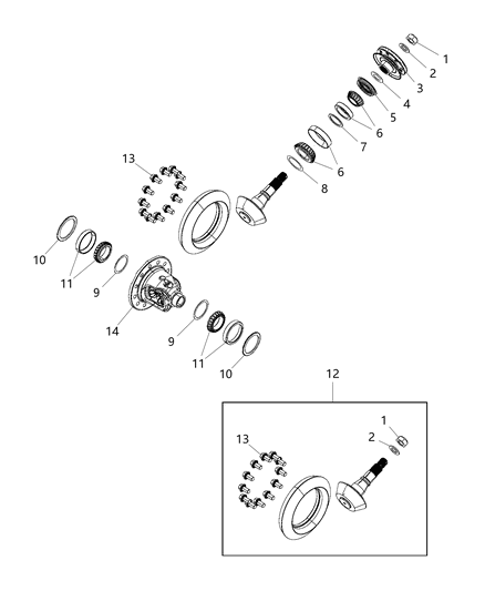2019 Ram 1500 SPACER-Drive PINION Bearing Diagram for 68435740AA