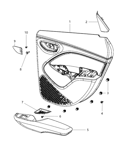 2016 Dodge Dart Panel-Rear Door Trim Diagram for 5UQ591XLAA