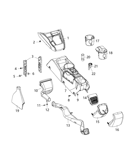 2019 Ram ProMaster City Pad-Cup Holder Diagram for 5YL71LXHAA