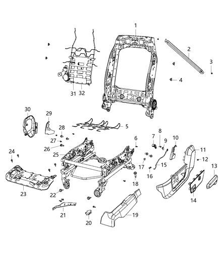 2020 Ram 5500 Adjusters, Recliners, Shields And Risers - Driver Seat Diagram 1