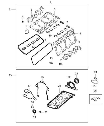 2020 Ram 3500 Engine Gasket/Install Kits Diagram 1