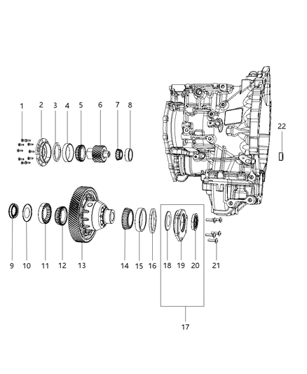 2020 Ram ProMaster 2500 Output Pinion & Differential Diagram