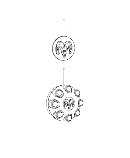 2019 Ram 3500 Wheel Covers & Center Caps Diagram