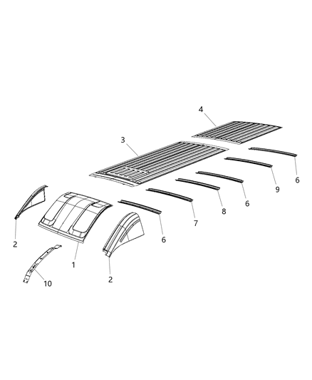 2020 Ram ProMaster 3500 Roof Panel Diagram 2