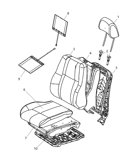 2013 Jeep Grand Cherokee Pad-Seat Back Diagram for 4610196AE