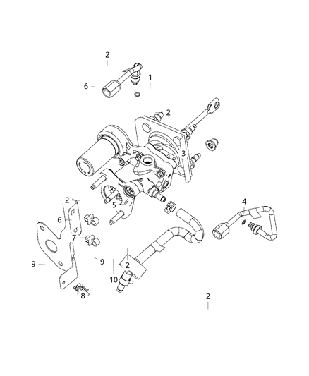 2020 Ram 5500 Booster & Pump, Vacuum Power Brake, Hydro Booster Diagram