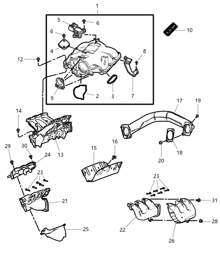 2003 Chrysler Voyager Shield-Exhaust Manifold Diagram for 4781170AB