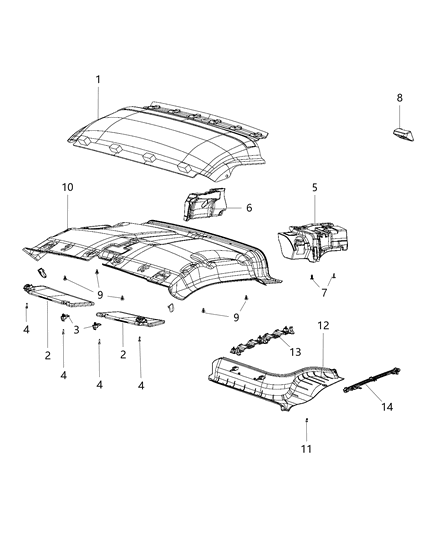 2020 Ram ProMaster City Headliners Diagram