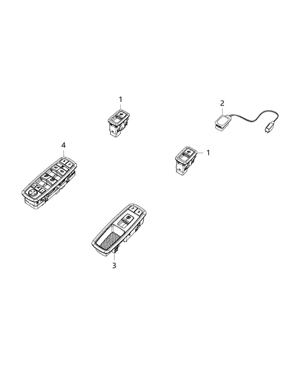 2018 Dodge Journey Switches - Doors & Liftgate Diagram 2