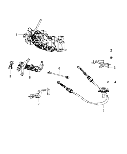 2018 Jeep Wrangler Bracket-Shift Cable Diagram for 68290752AB