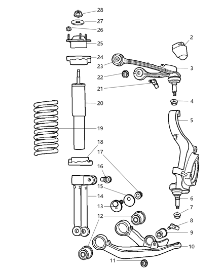 2003 Jeep Liberty BUSHING-Control Arm Diagram for 52088634AB