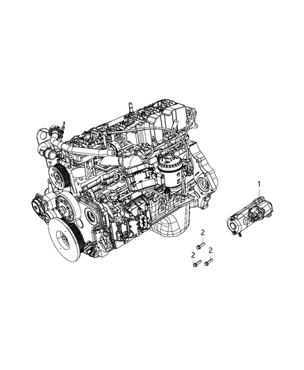 2020 Ram 3500 Starter & Related Parts Diagram 1