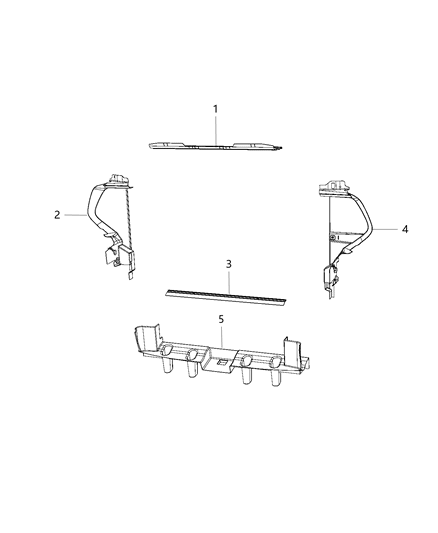 2021 Dodge Durango Radiator Seals, Shields, & Baffles Diagram