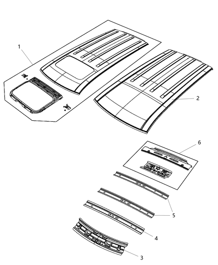 2018 Dodge Journey Roof Panel Diagram