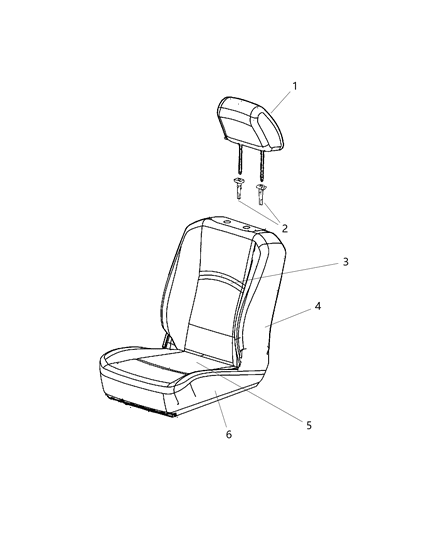 2016 Ram 3500 Front Seat - Bucket Diagram