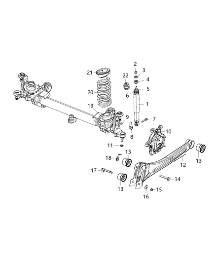 2020 Ram 3500 Suspension - Front, Springs, Shocks, Control Arms Diagram 1