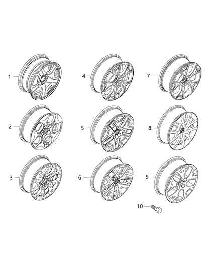 2018 Jeep Renegade Wheels & Hardware Diagram