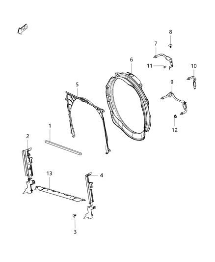 2020 Ram 5500 Radiator Seals, Shields, & Baffles Diagram 2