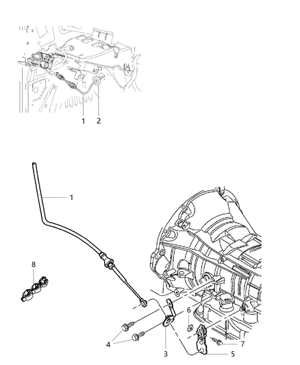2020 Ram 1500 Gearshift Lever, Cable And Bracket Diagram 4