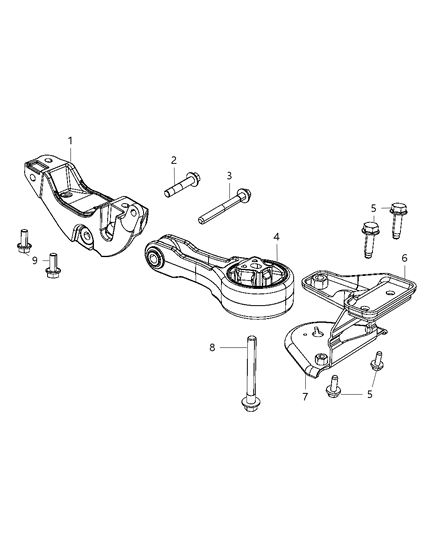 2018 Dodge Journey Engine Mounting Rear Diagram 1