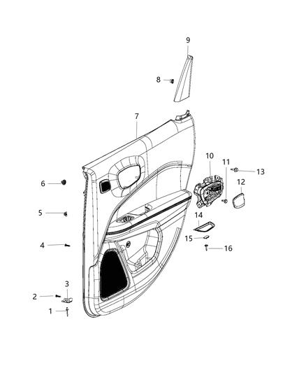 2018 Jeep Compass Panel-Rear Door Trim Diagram for 5US15LT5AC