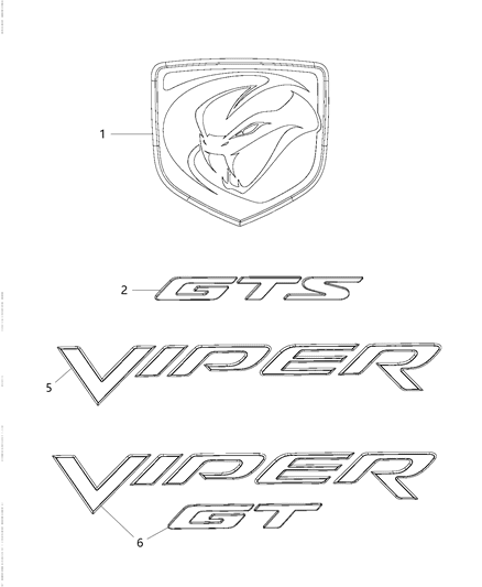 2016 Dodge Viper Decal-BODYSIDE Diagram for 5XT111RFAA