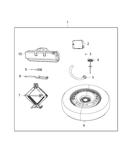 2018 Jeep Renegade Emergency Kit, Spare Tire Diagram