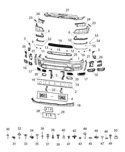 2019 Ram 1500 Bracket-Support Front Diagram for 68425755AA