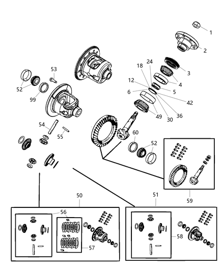 2019 Jeep Wrangler SHIM-Differential Bearing Diagram for 68404107AA