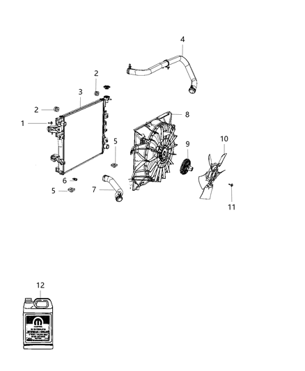 2016 Ram 3500 Radiator & Related Parts Diagram 1