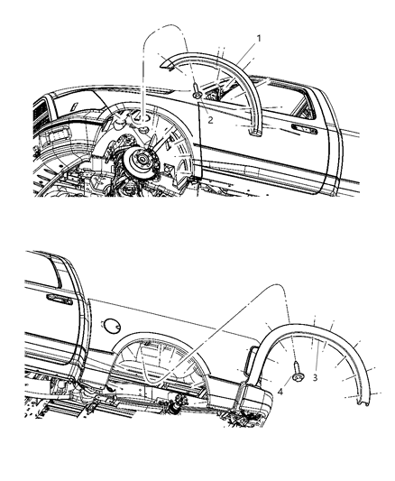 2018 Ram 3500 Molding Wheel Opening Diagram